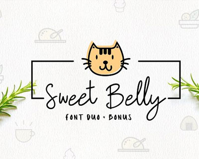 可爱滑稽有趣图标SweetBelly唯美英文字体素材