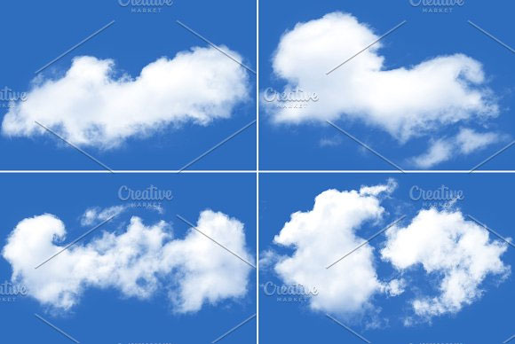 自然白云云朵云彩效果笔刷素材7