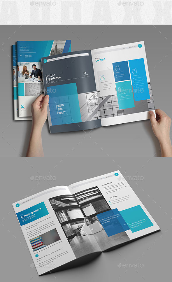 创意蓝色企业公司年度报告方案画册模板2