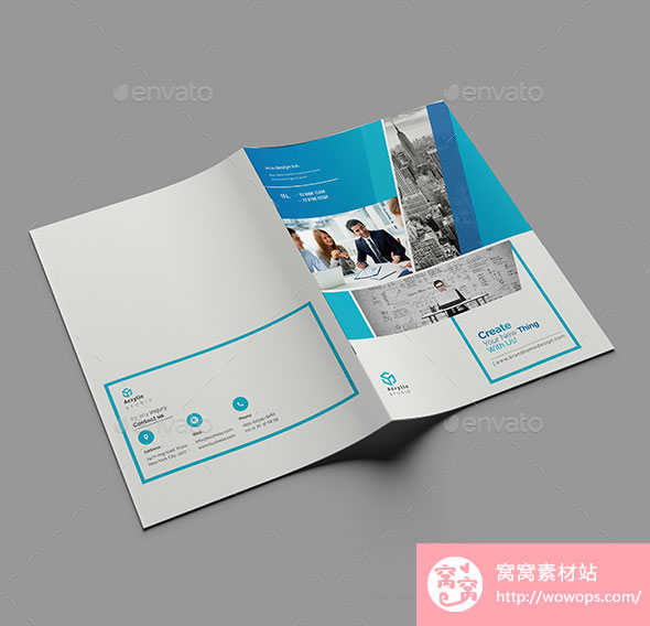 创意蓝色企业公司年度报告方案画册模板6