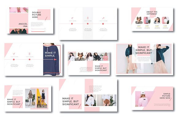 小清新粉色企业公服装设计销售Keynote模板3