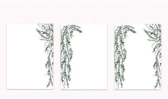 小清新水彩手绘树叶绿叶花环背景素材4