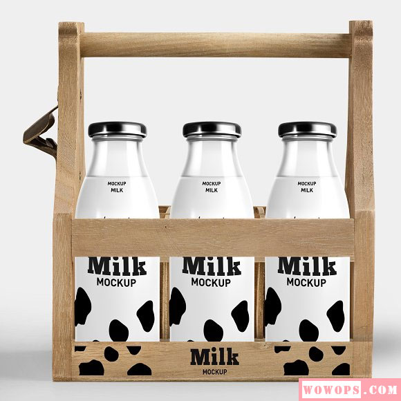 牛奶瓶外包装样机模板下载7
