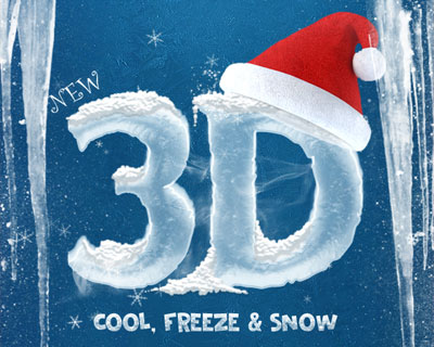 时尚3D冰冻雪字体样式素材下载