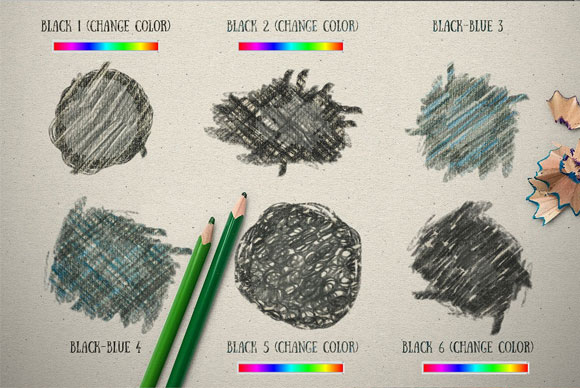 彩色铅笔效果素描风格ps笔刷样式素材5