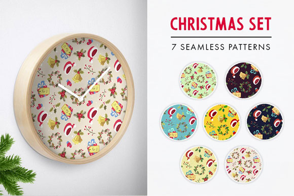 卡通可爱圣诞节动物产品包装家纺印花素材下载9
