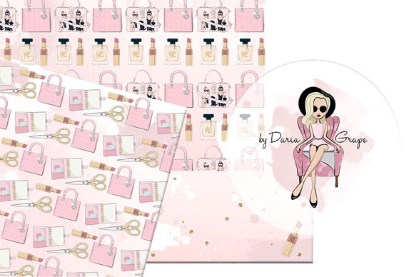 时尚生活金粉色亮片背景图案素材3
