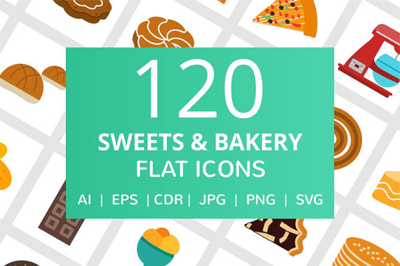 糖果饼干甜点面包房平面图标素材下载1