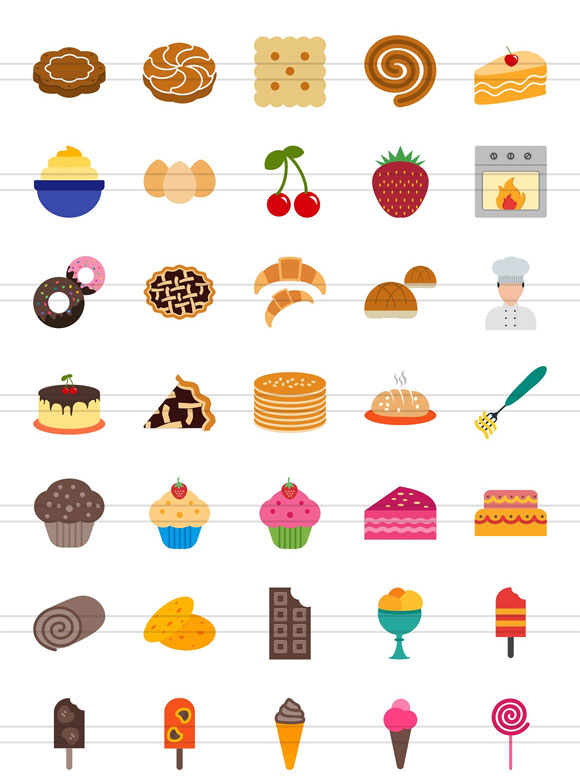糖果饼干甜点面包房平面图标素材下载3