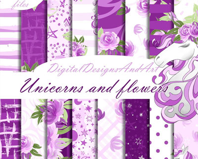 唯美紫色系花卉背景纸素材下载