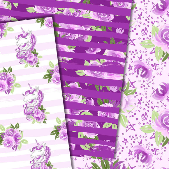 唯美紫色系花卉背景纸素材下载2