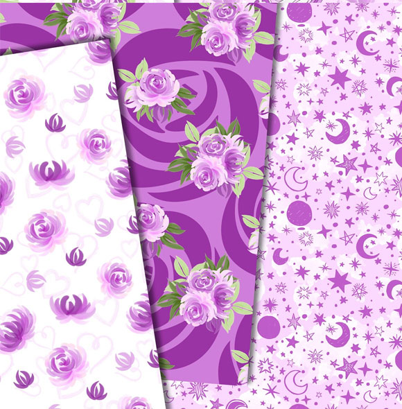 唯美紫色系花卉背景纸素材下载4