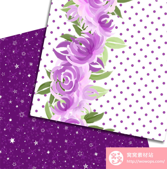 唯美紫色系花卉背景纸素材下载6
