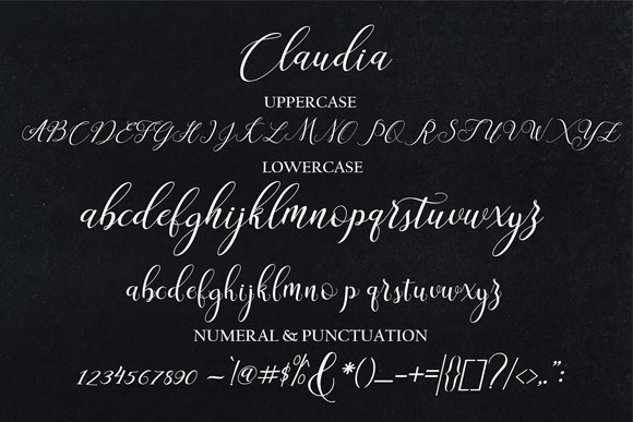claudia花式唯美英文字体下载6