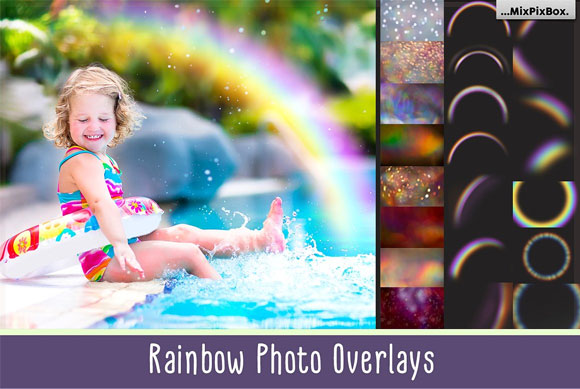 彩虹光效果照片覆盖艺术叠加素材1