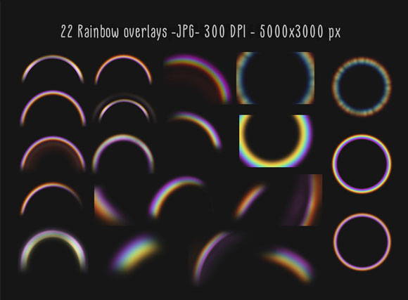 彩虹光效果照片覆盖艺术叠加素材3