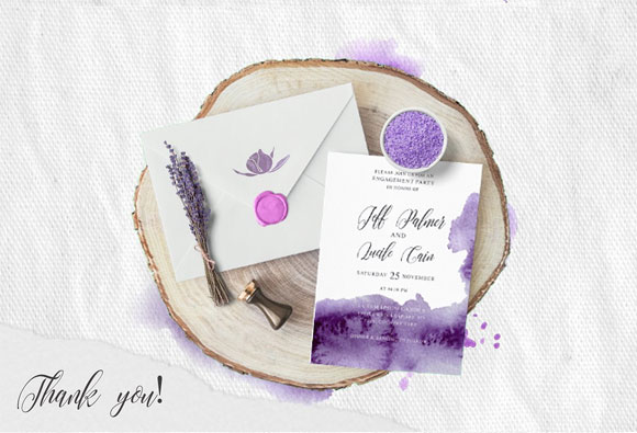 紫色浪漫爱情情人节婚礼请柬卡片素材下载4