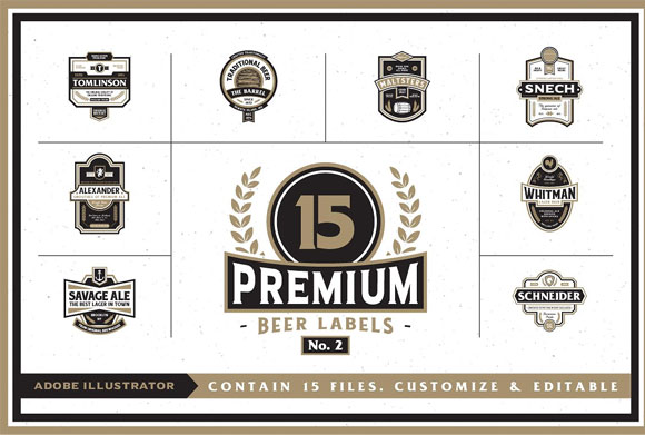 复古创意啤酒标志标签设计素材1
