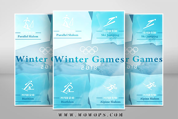 冬季奥运会体育2018传单海报设计模板1