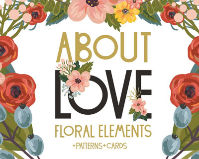 情人节花卉卡片装饰元素心形素材下载