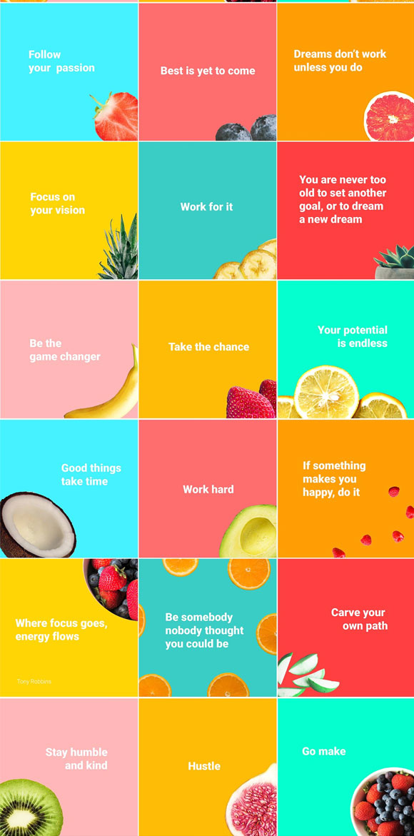 小清新水果彩色社交媒体Instagram模板3