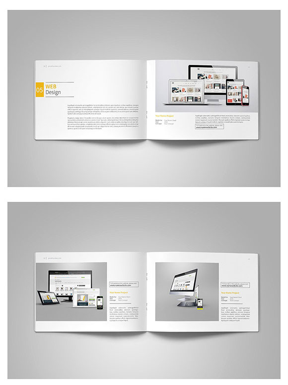 极简多用途企业品牌杂志宣传册画册模板下载8