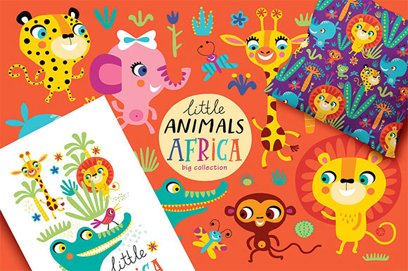 卡通可爱小动物植物图案素材下载1