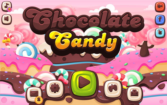 巧克力糖果2D游戏按钮图标设计元素下载1