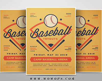 创意棒球选拔赛比赛海报设计下载