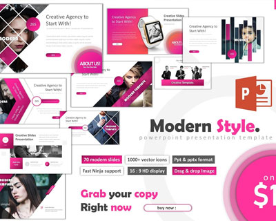 时尚现代企业时装公司PowerPoint演示模板