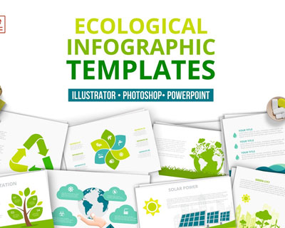 矢量信息图形生态绿色循环图标素材下载
