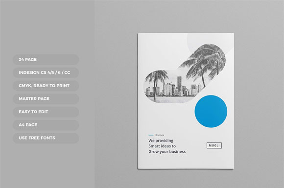 国外创意蓝色年度报告简介画册设计下载1