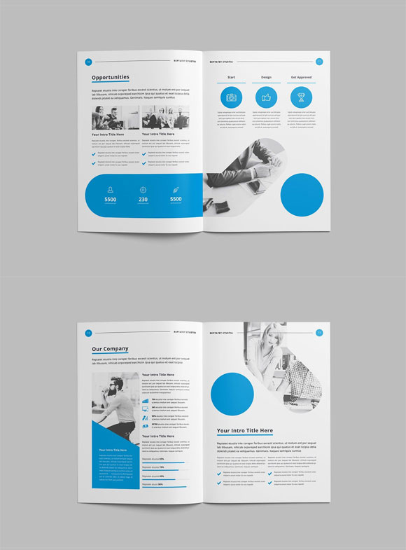 国外创意蓝色年度报告简介画册设计下载4