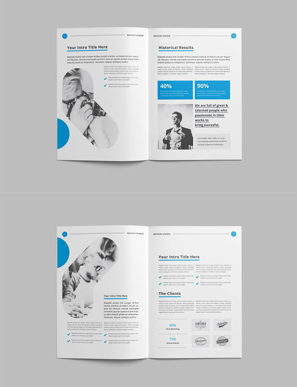 国外创意蓝色年度报告简介画册设计下载3