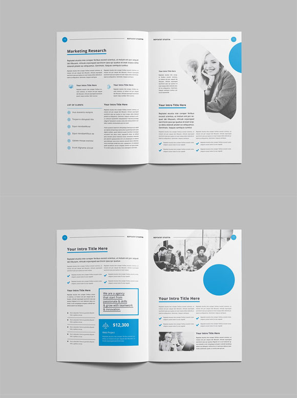 国外创意蓝色年度报告简介画册设计下载5
