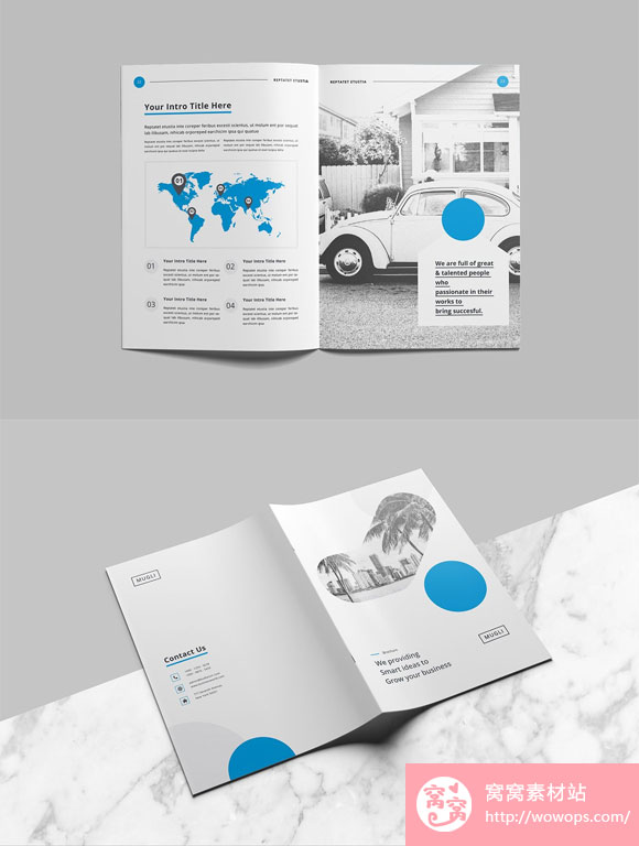 国外创意蓝色年度报告简介画册设计下载7