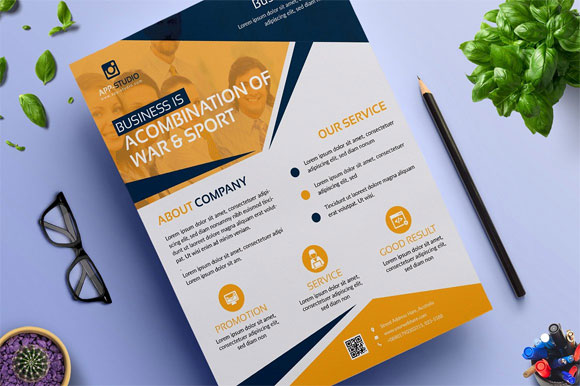 创意商务企业业务传单海报设计模板3