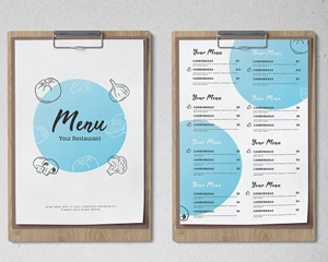 手绘小清新西餐饮料点菜单模板PSD分层设计素材