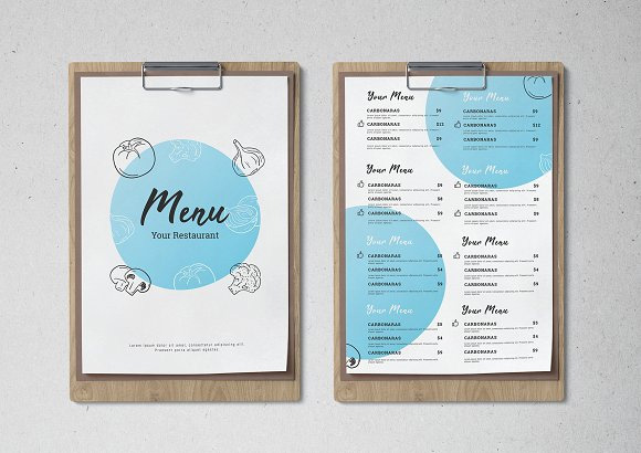 手绘小清新西餐饮料点菜单模板PSD分层设计素材1