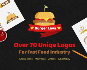 70枚食物汉堡logo矢量图