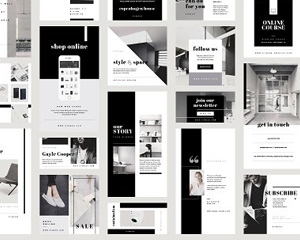欧美创意简约黑白时尚文字排版PSD模板下载