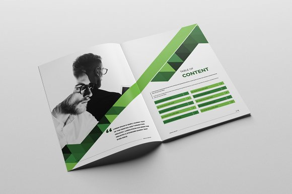 绿色科技通用企业宣传画册设计indesign模板2