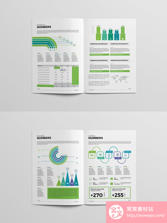 绿色科技通用企业宣传画册设计indesign模板6