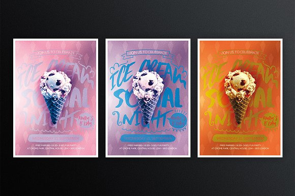 高清冰激凌促销宣传海报传单模板psd3