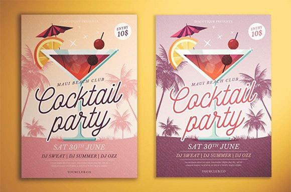 夏日沙滩度假狂欢聚会party宣传海报1