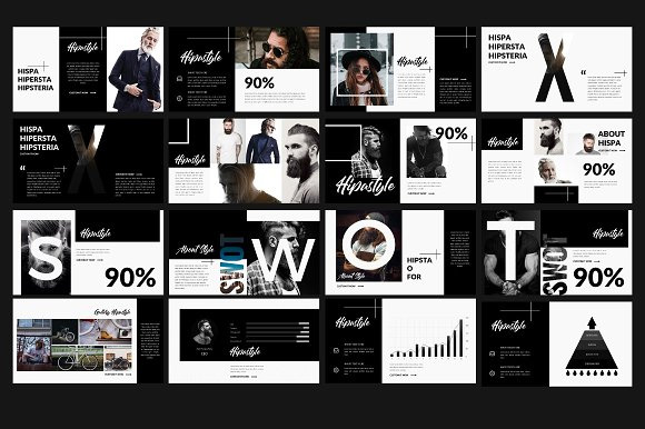 黑白时尚公司企业宣传Keynote幻灯片模板3