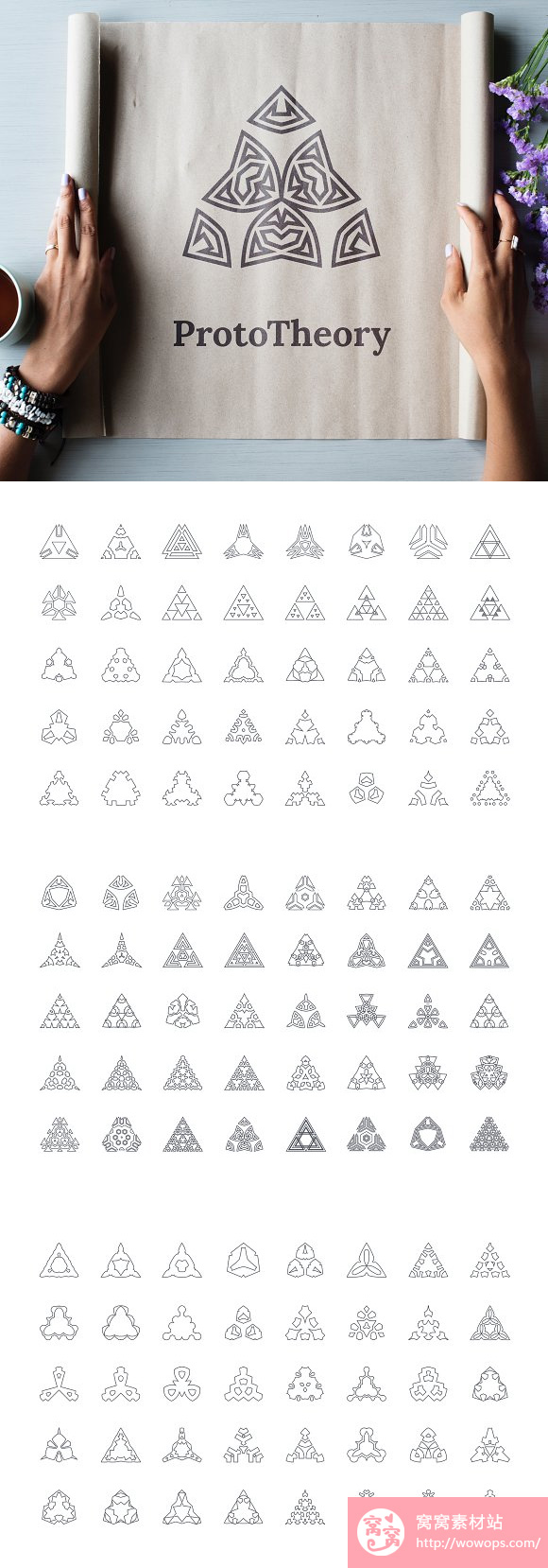 240枚简约线形三角形企业标识LOGO设计素材6