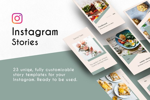 清新Instagram美食食物文字图文排版模板1