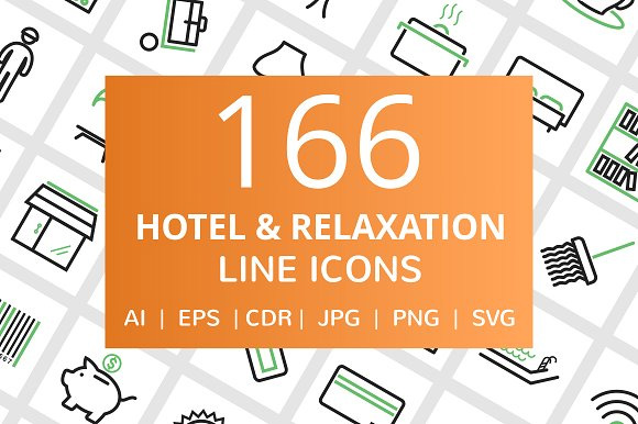 166款旅游酒店宾馆温泉餐厅休闲购物线性ICON图标下载1