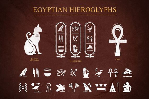 复古埃及形象文字符号标志徽章设计元素下载3